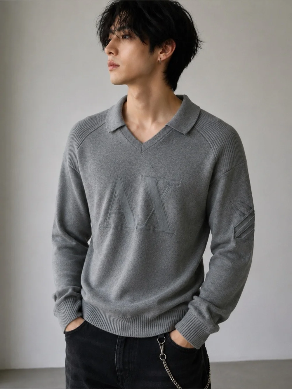 Armani exchange men’s collared sweater XL